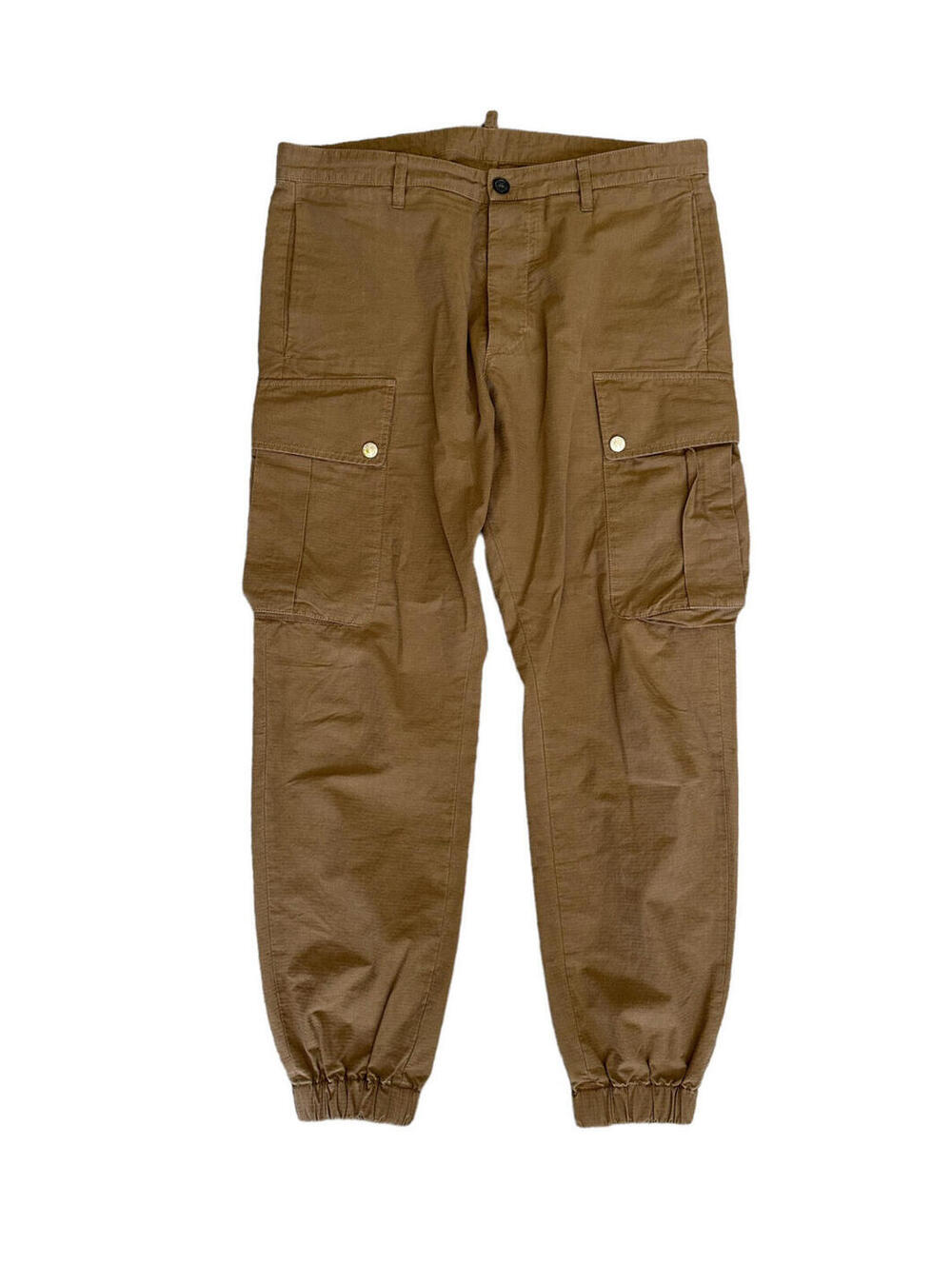 Dsquared2 Brown Multi Pocket Cargo Pants Joggers Khaki Tan Men's Size 48 RARE